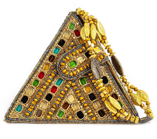 Mira Embellished Triangular Clutch – Multi