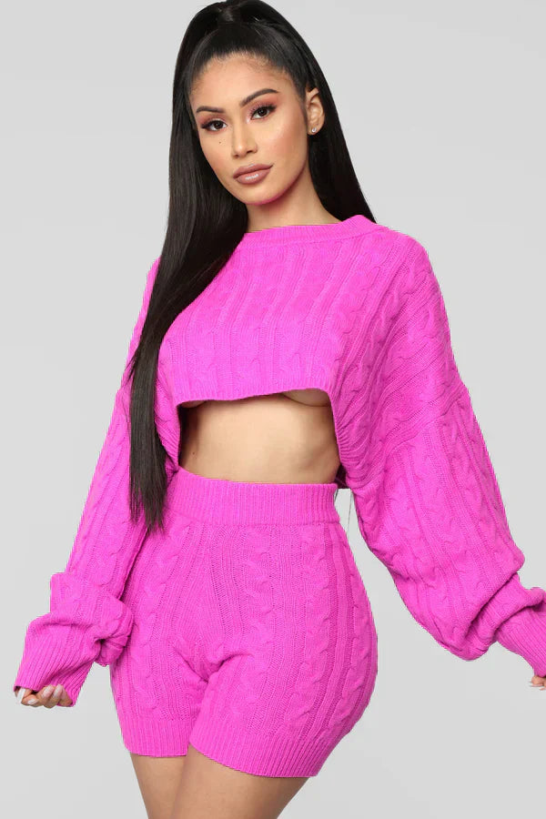 Haley Croped Sweater 2 Piece Set