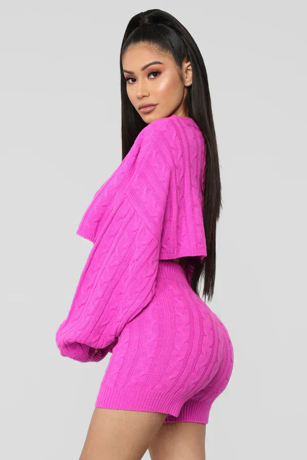 Haley Croped Sweater 2 Piece Set
