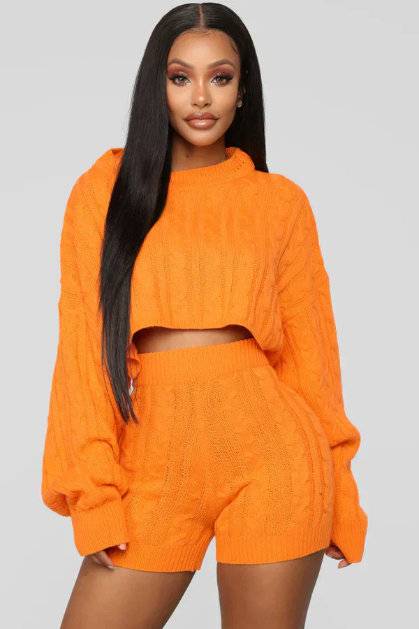 Haley Croped Sweater 2 Piece Set