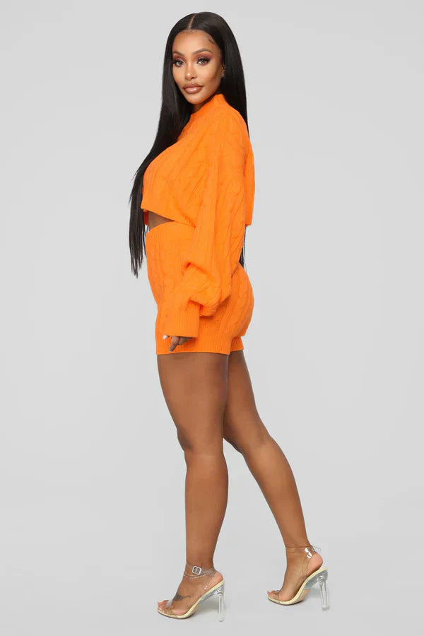 Haley Croped Sweater 2 Piece Set