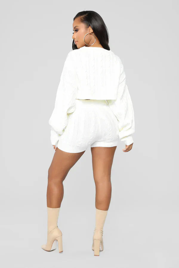 Haley Croped Sweater 2 Piece Set
