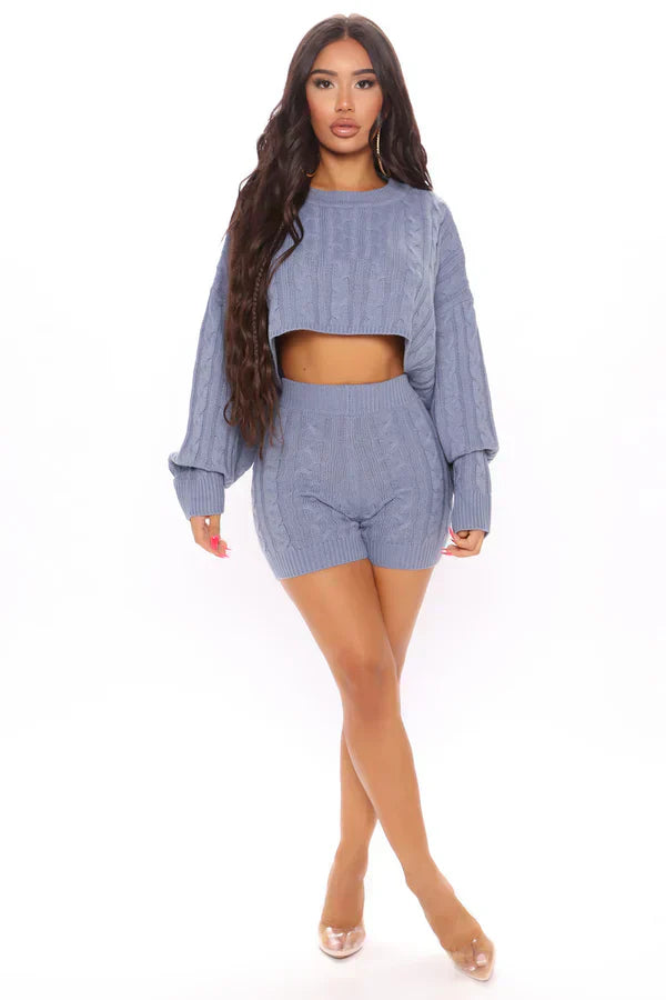 Haley Croped Sweater 2 Piece Set