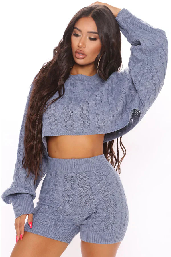 Haley Croped Sweater 2 Piece Set
