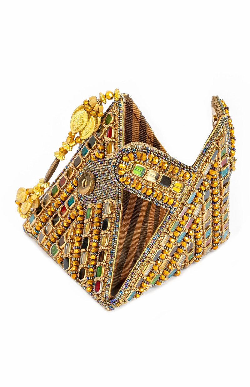 Mira Embellished Triangular Clutch – Multi