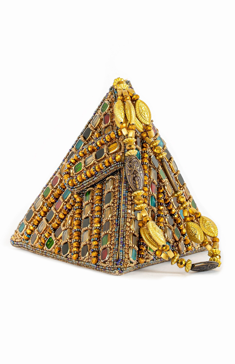 Mira Embellished Triangular Clutch – Multi
