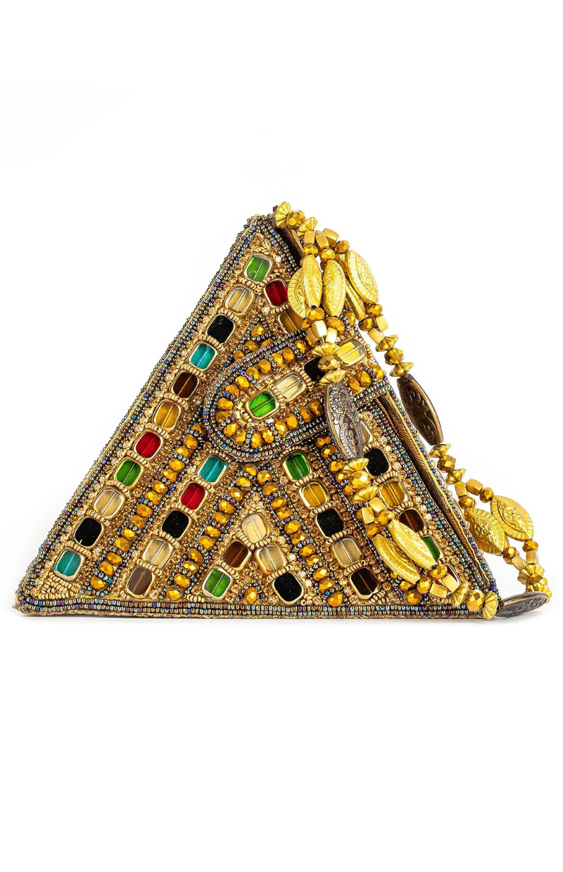 Mira Embellished Triangular Clutch – Multi