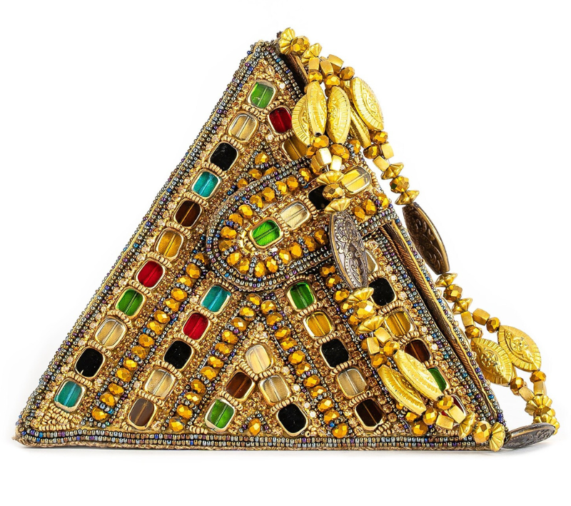 Mira Embellished Triangular Clutch – Multi