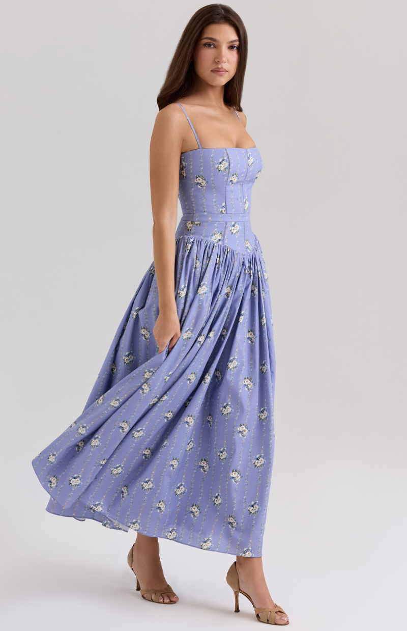 Celestina print cotton midi sundress