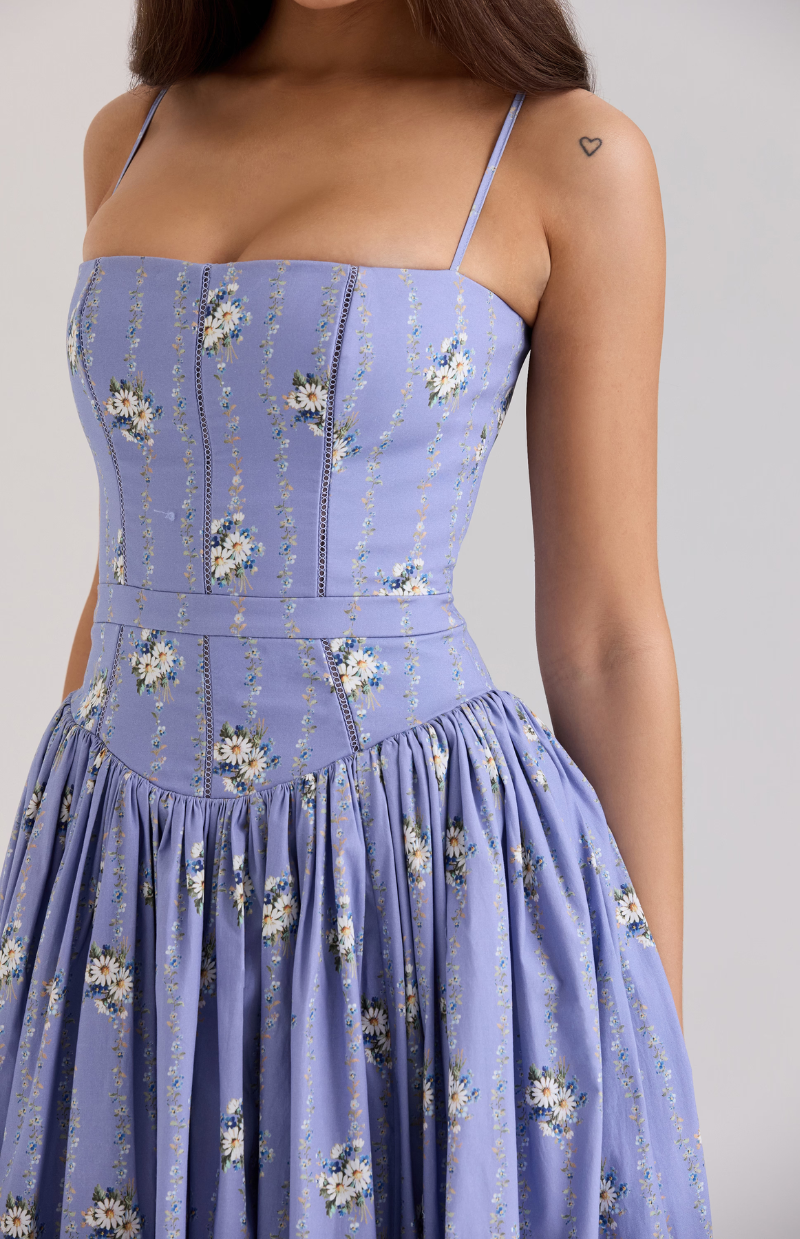 Celestina print cotton midi sundress