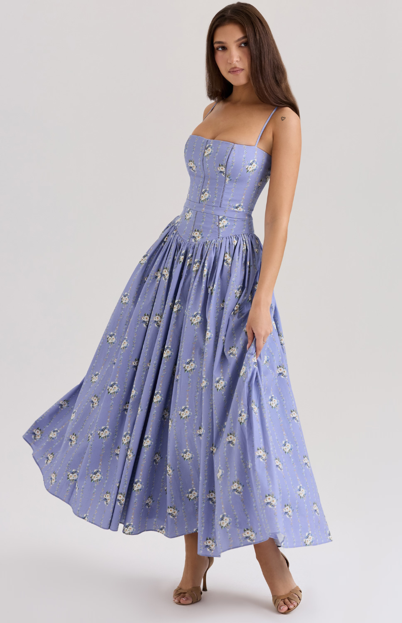 Celestina print cotton midi sundress