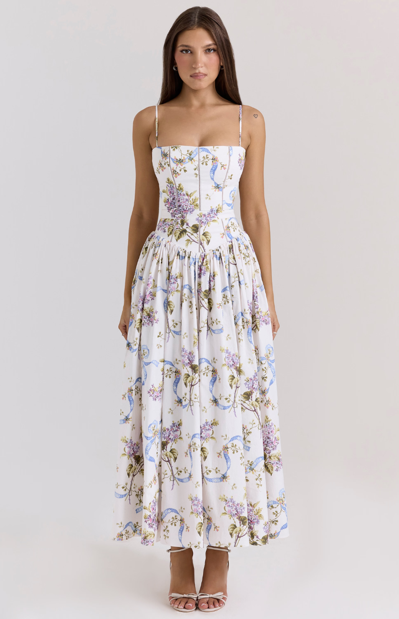 Celestina print cotton midi sundress