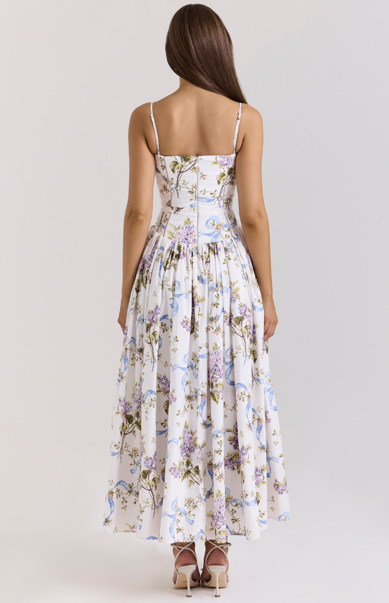 Celestina print cotton midi sundress