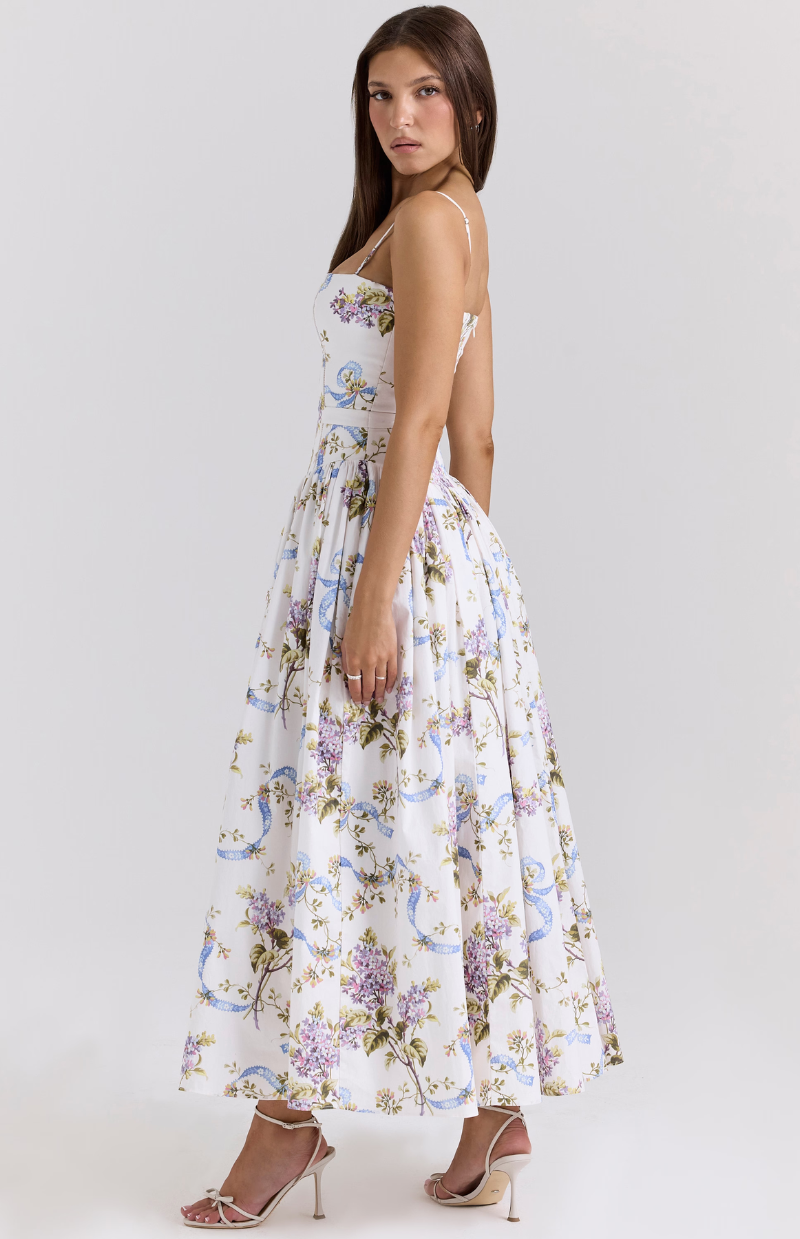 Celestina print cotton midi sundress