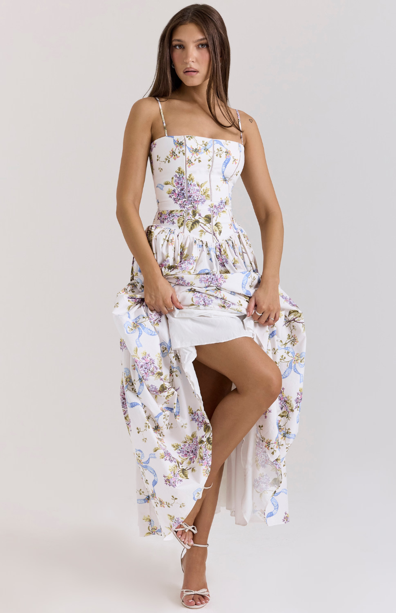 Celestina print cotton midi sundress