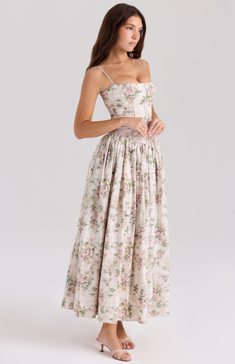 Celestina print cotton midi sundress