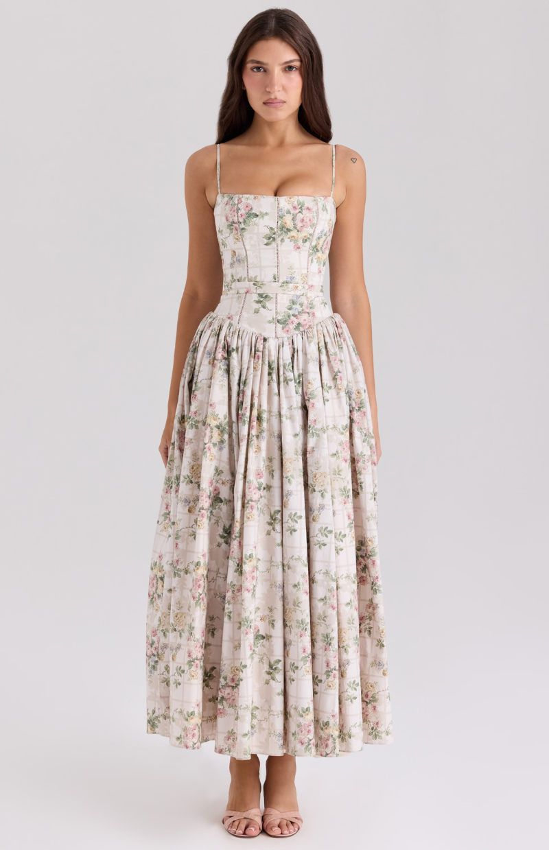 Celestina print cotton midi sundress