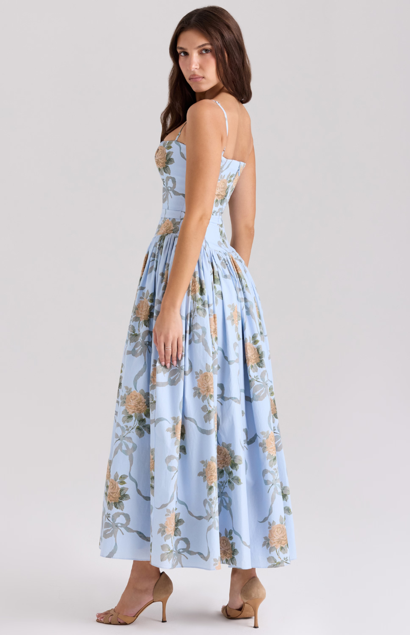 Celestina print cotton midi sundress