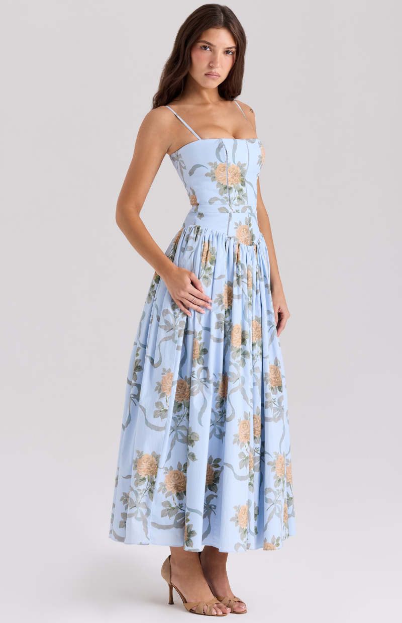 Celestina print cotton midi sundress