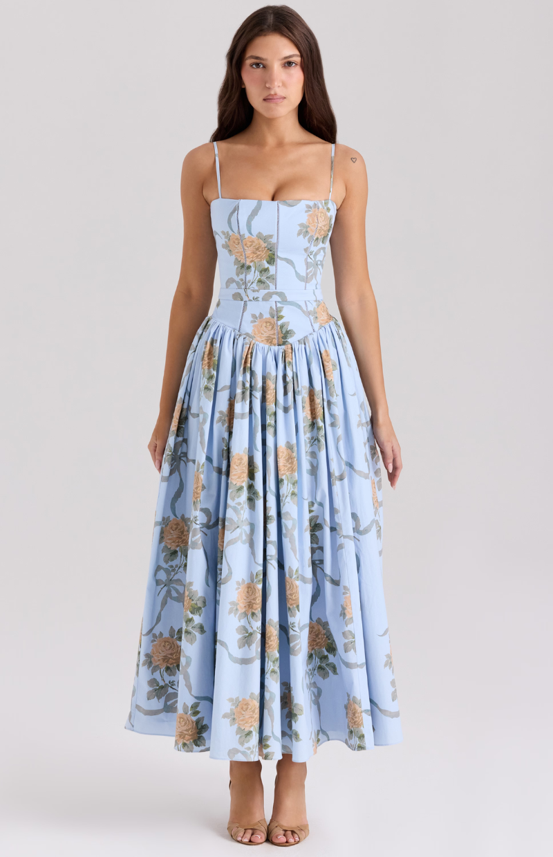Celestina print cotton midi sundress