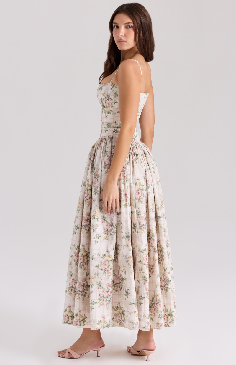 Celestina print cotton midi sundress