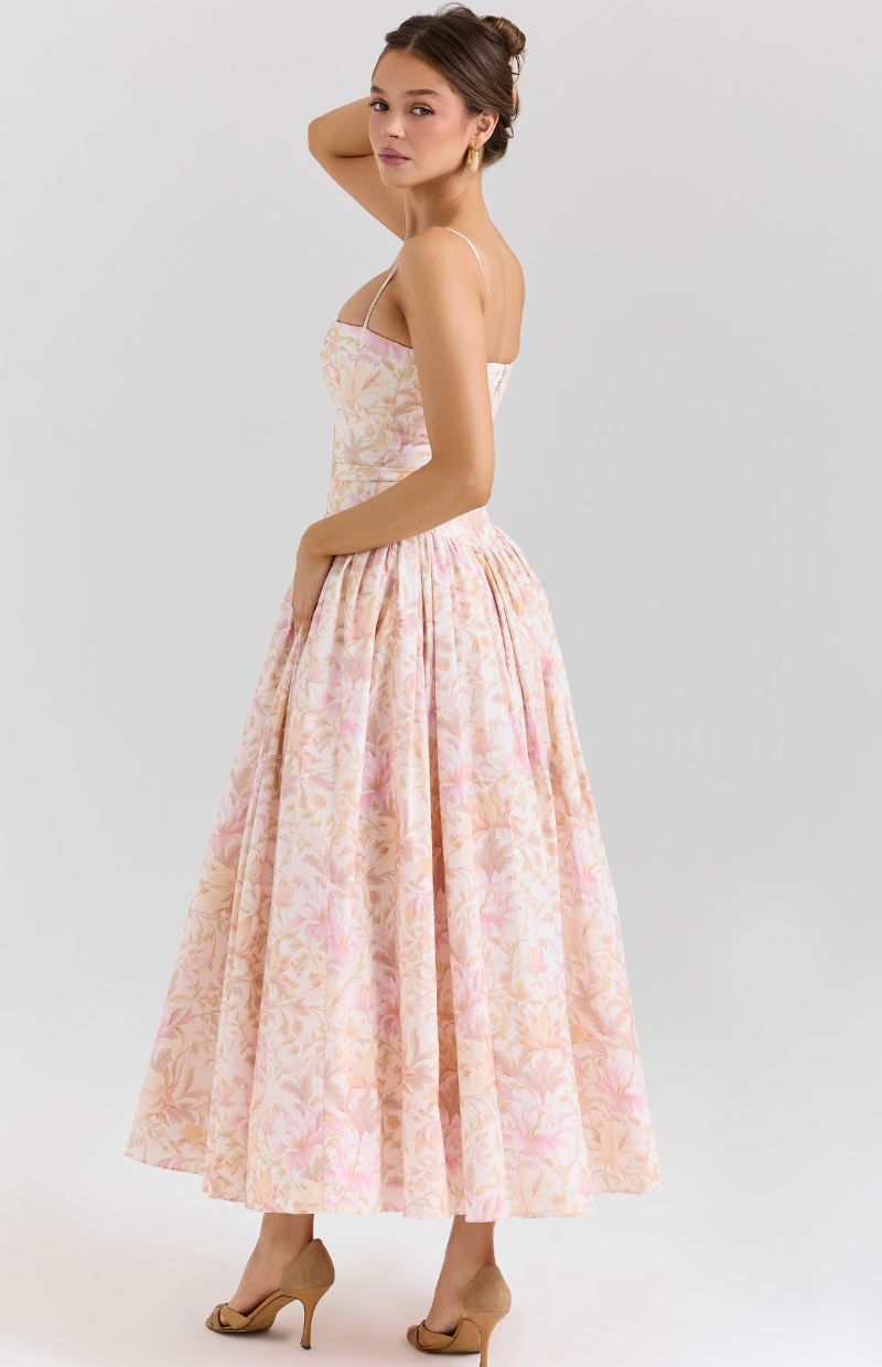 Celestina print cotton midi sundress