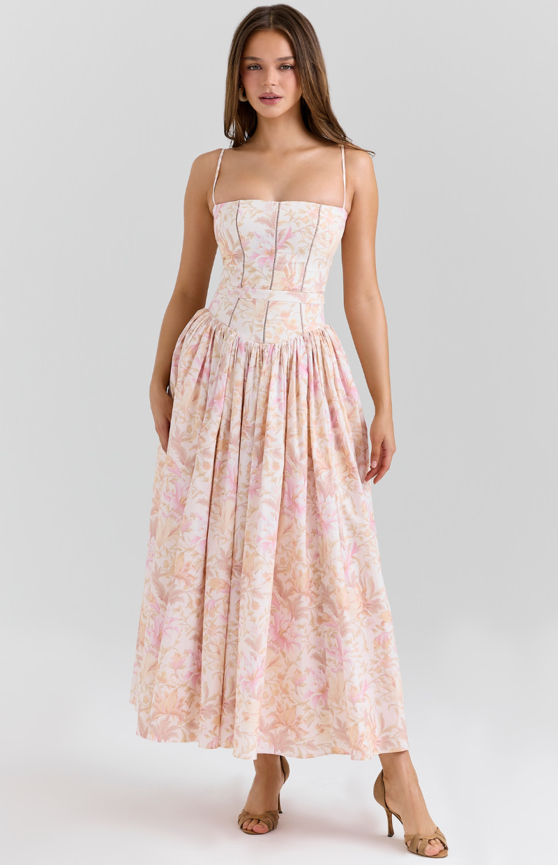 Celestina print cotton midi sundress
