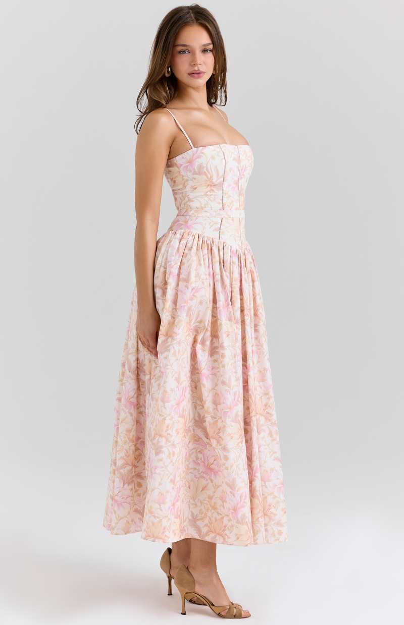 Celestina print cotton midi sundress