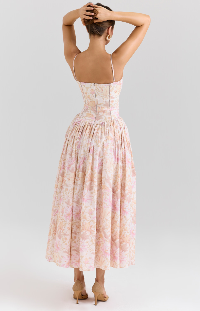 Celestina print cotton midi sundress