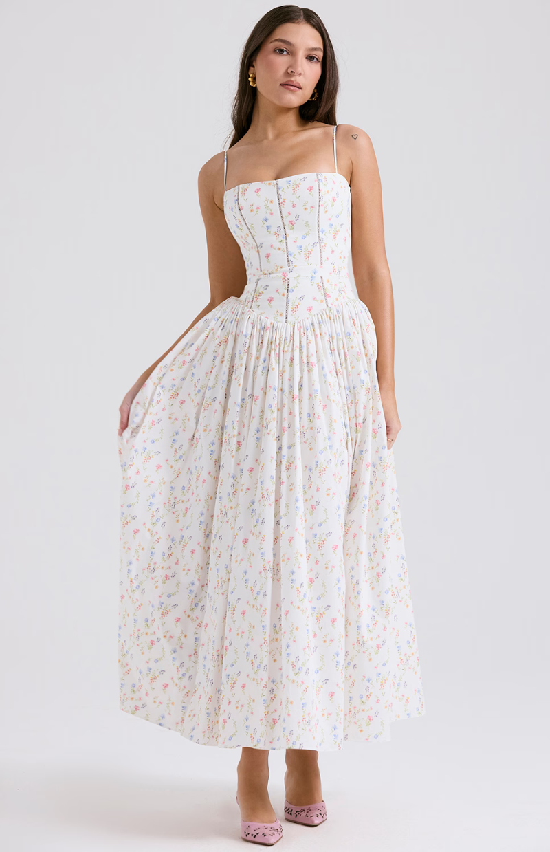 Celestina print cotton midi sundress