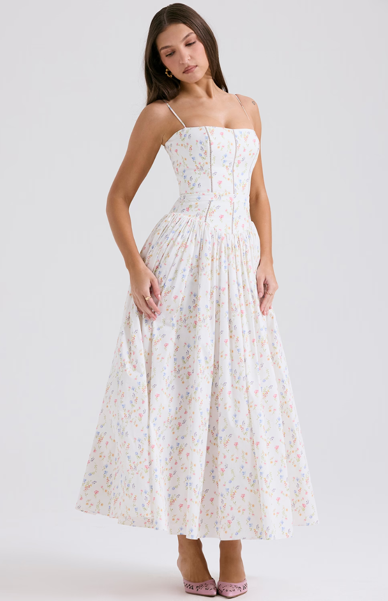 Celestina print cotton midi sundress