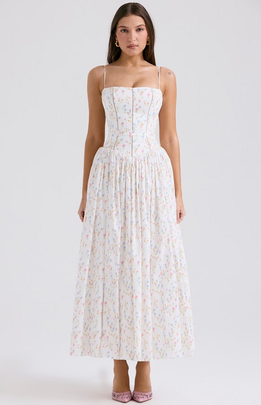 Celestina print cotton midi sundress