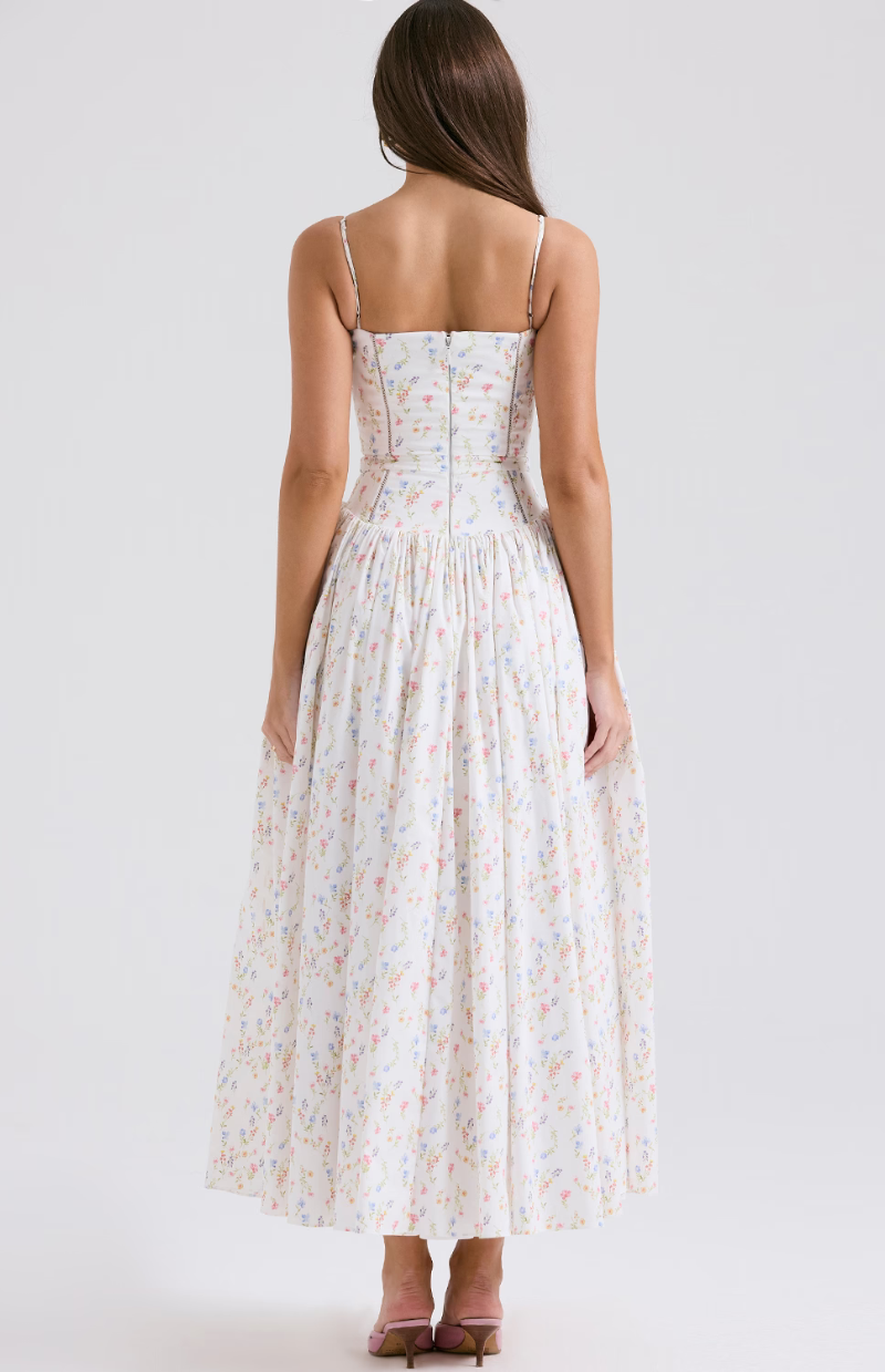 Celestina print cotton midi sundress