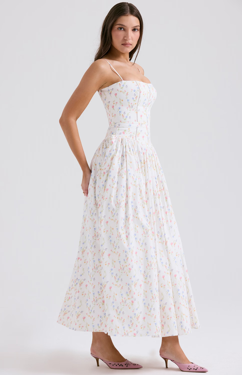 Celestina print cotton midi sundress