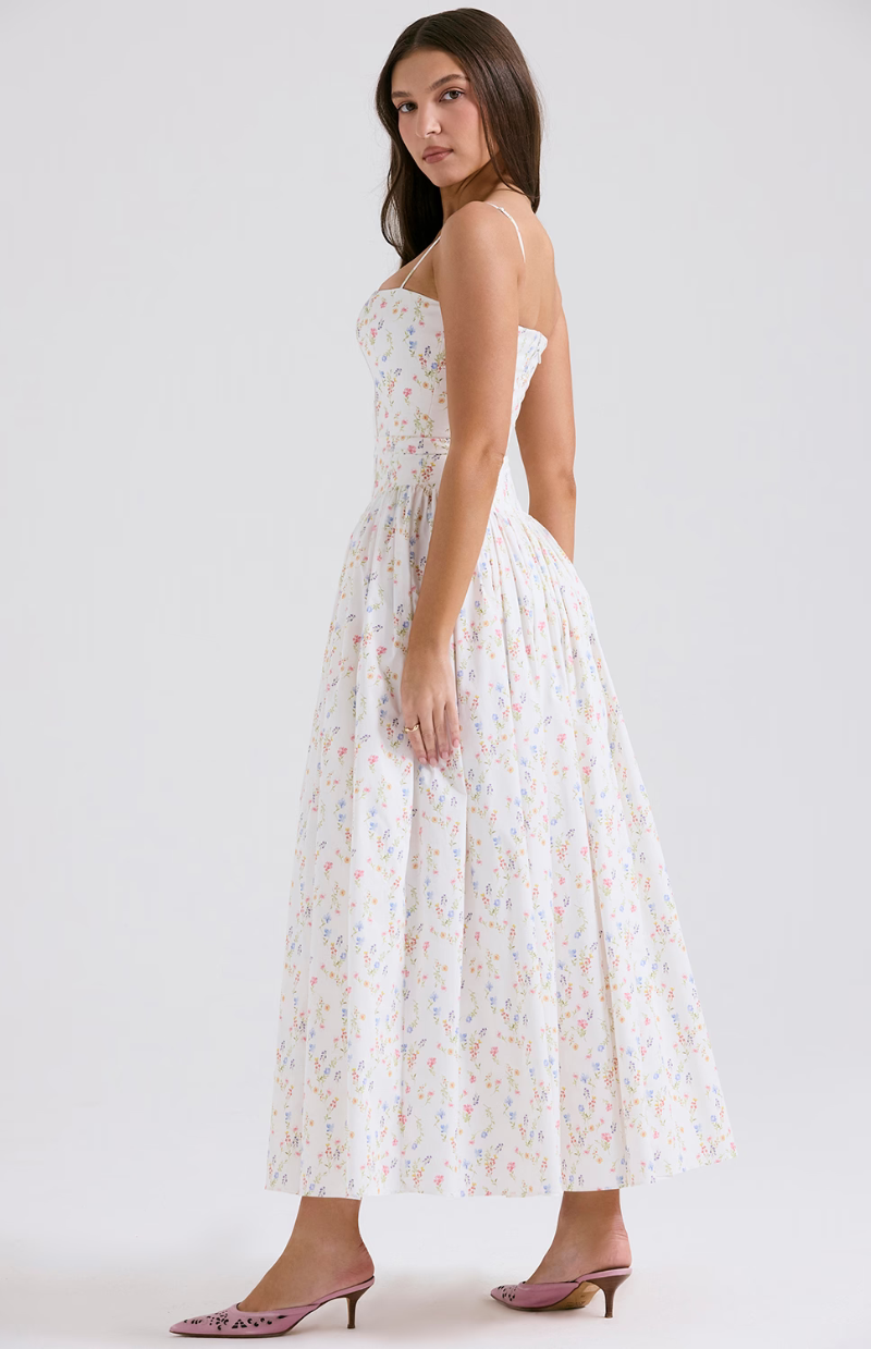 Celestina print cotton midi sundress