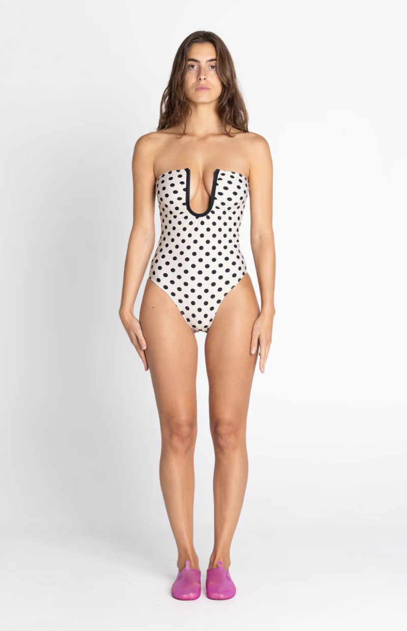Chloe Polka Plunge One-Piece