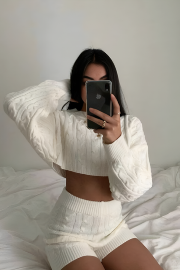 Haley Croped Sweater 2 Piece Set