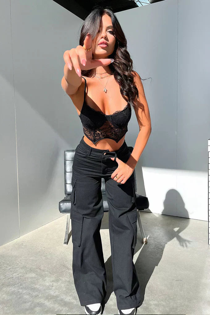 Mabel Cargo Pants - Black